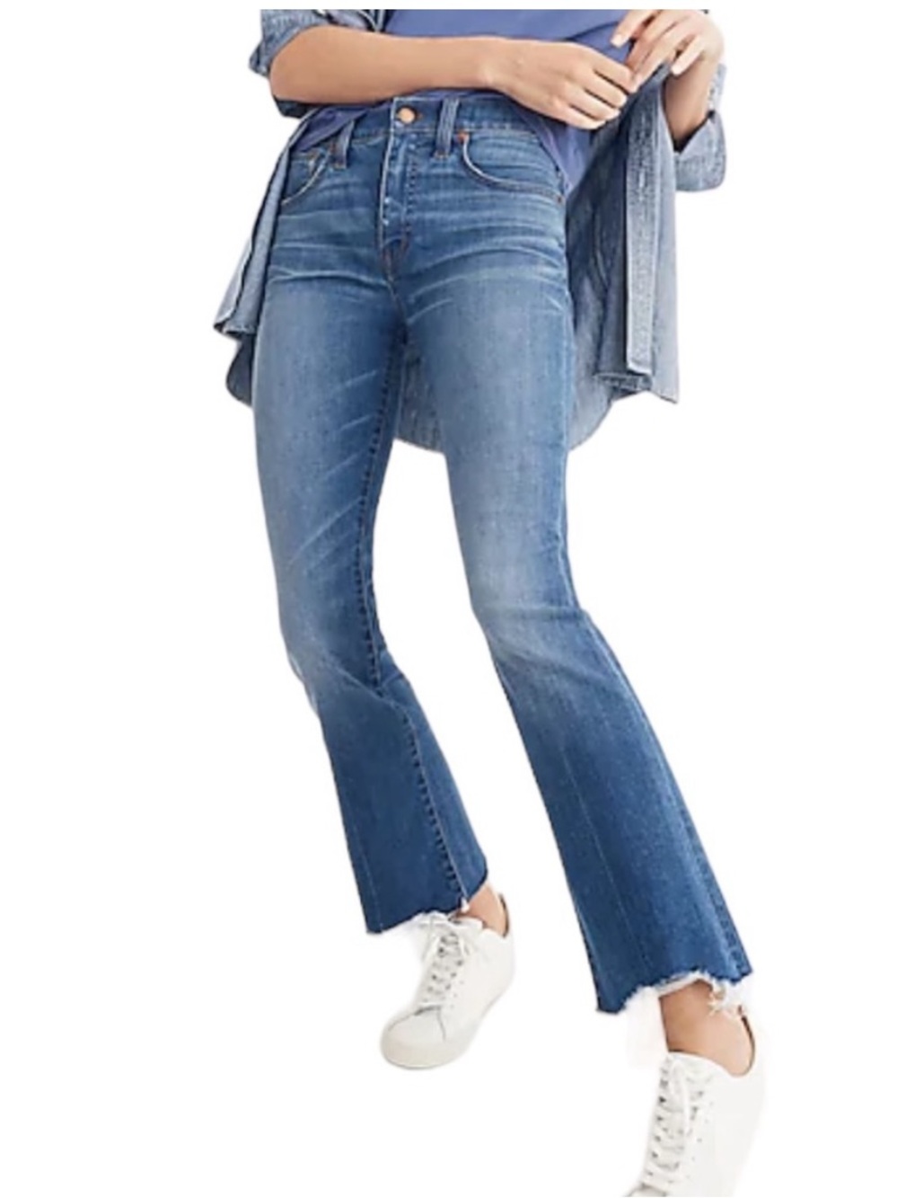 Madewell Size Cali Demi-Boot Jeans Destructed-Hem Edition - SZ 25